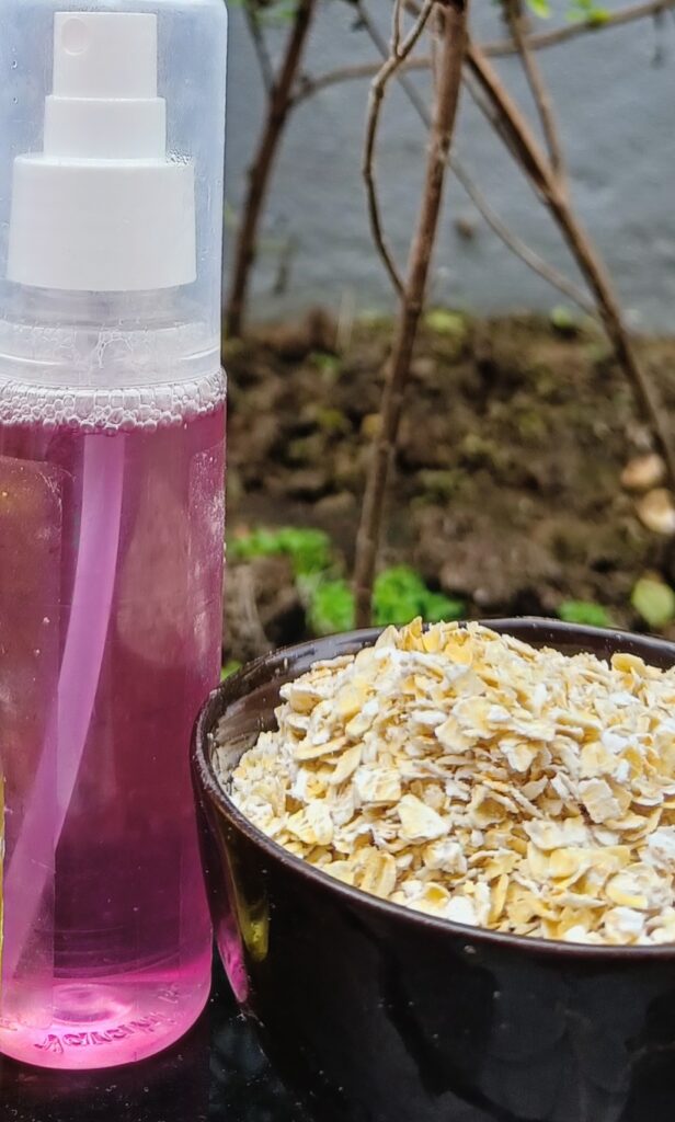 Oats and Rose water