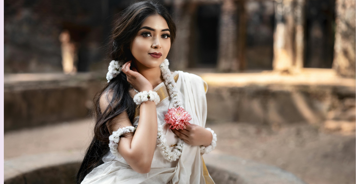 Beautiful Indian women with naturally healthy skin