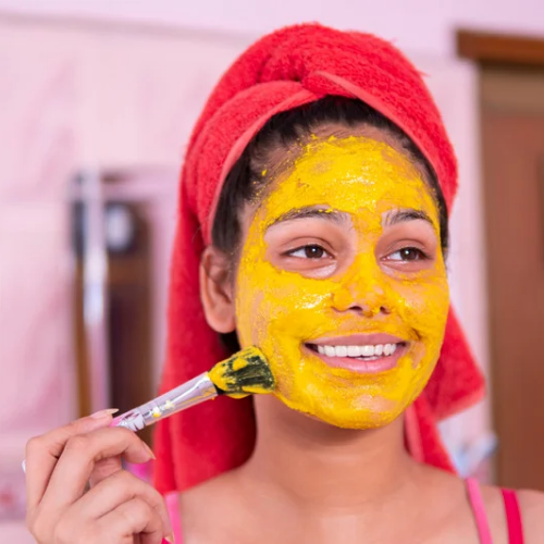 Women applying DIY face pack