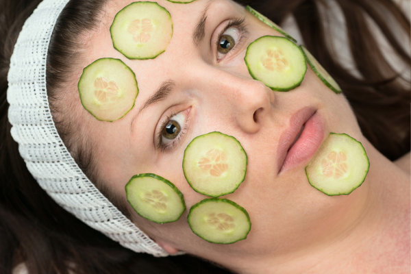 Cucumber Slices and Rice Water Face Mask Recipe